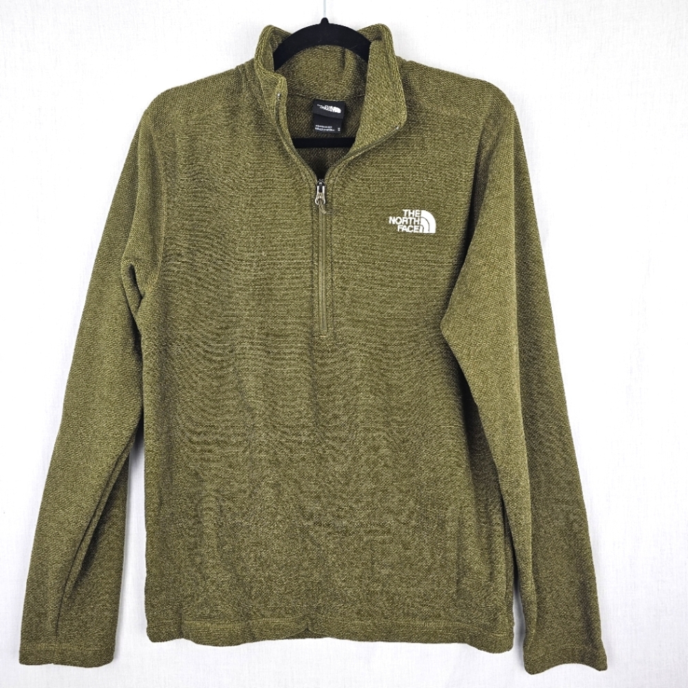 The North Face 1/4 Zip Pullover Jacket Fleece Green Textured Men's Size Medium
